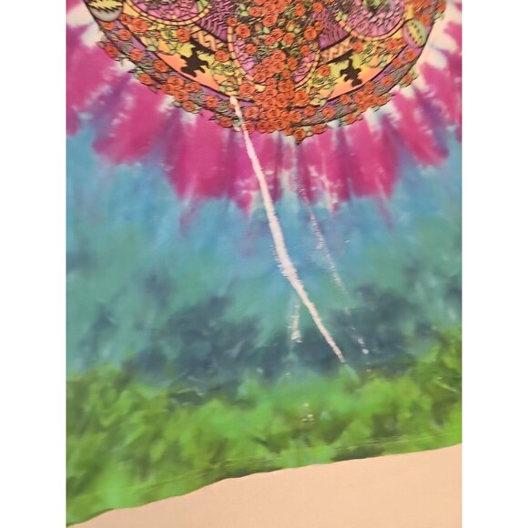 VINTAGE 2000 Liquid Blue Grateful Dead Celtic Mandala Tie Dye T-Shirt XL Distres - Picture 2 of 6